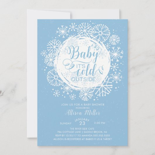 Garçons Bébé Il fait froid dehors Invitation (Devant)