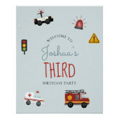 Garçons Bleu mignon bébé Affiche de bienvenue d'an (Devant)