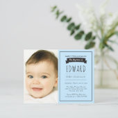 Garçons bleu simple, invitation baptême (Debout devant)