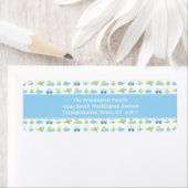 Garçons bleu temps de voyage étiquette de adresse (En situation)