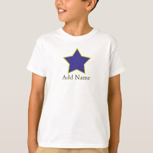 Garçons bleus et T-shirt personnalisable jaune
