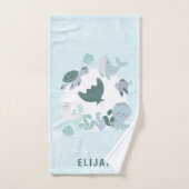 Garçons Bleus Sous L'Océan Mer Animaux Enfants (Serviette à main)