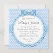 Garçons Blue Elephant Baby Shower Invitations (Dos)