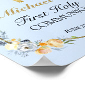 Garçons Blue Floral 1ère Affiche de bienvenue de l (Coin)