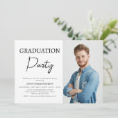 Garçons Calligraphie minimaliste Invitation de gra (Debout devant)