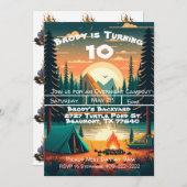 Garçons Camping Aventure Anniversaire Invitation (Devant / Derrière)