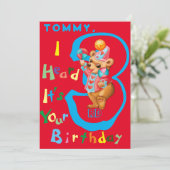 Garçons Carte d'anniversaire personnalisée de troi (Debout devant)