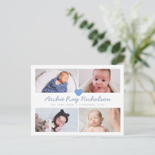 Garçons carte faire-part de naissance avec photo m (Debout devant)