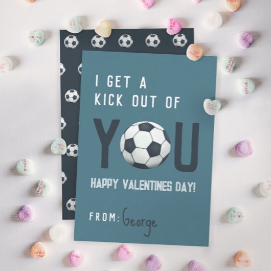 Garçons Classroom Soccer Valentines Carte
