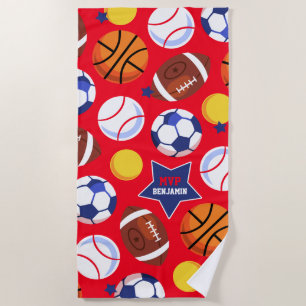 Garçons colorés Serviette de plage multisport pers