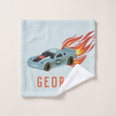 Garçons Cool Blue Racing Voiture Enfants (Gant de toilette)