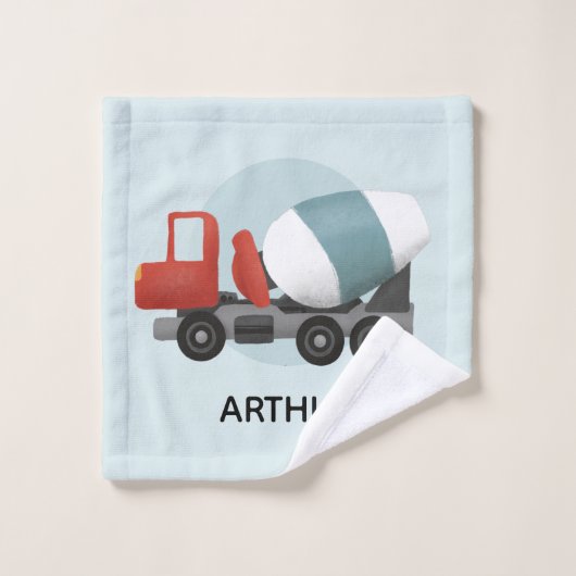 Garçons Cute Blue Digger Construction Motif Enfant (Gant de toilette)