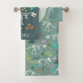 Garçons Cute Dinosaur Fossil Motif & Monogram Enfa (En situation)