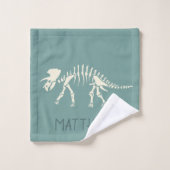 Garçons Cute Dinosaur Fossil Motif & Monogram Enfa (Gant de toilette)