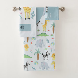 Garçons Cute Jungle Safari Animaux Zèbre & Nom Enf