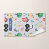 Garçons Cute & moderne Blue Farm Tracteur Motif En (Serviette à main)