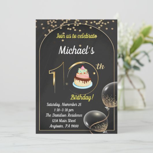 GARÇONS DE DIX ANS INVITATION D'ANNIVERSAIRE (Debout devant)