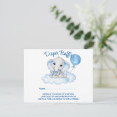 Garçons Elephant Baby shower Déchets Carte Raffle (Debout devant)