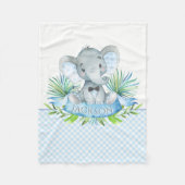 Garçons Eléphant Personnalisé Couverture bébé (Devant)