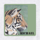 Garçons Fer sur vêtements Étiquette Tigre & NOM (Design 2)