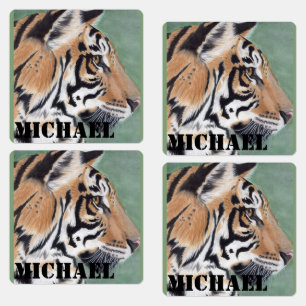 Garçons Fer sur vêtements Étiquette Tigre & NOM