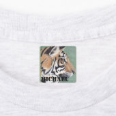 Garçons Fer sur vêtements Étiquette Tigre & NOM (Apposé)