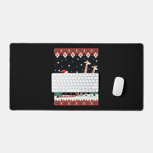 Garçons Filles Santa Claus équitation Giraffe Slei (Clavier et souris)