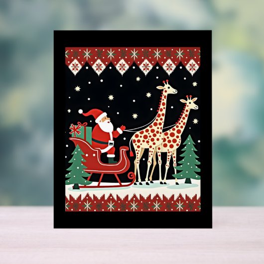 Garçons Filles Santa Claus équitation Giraffe Slei (Neutre)