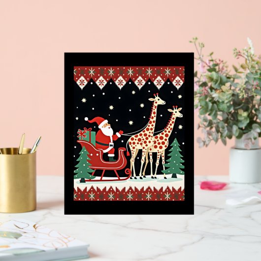 Garçons Filles Santa Claus équitation Giraffe Slei (Mariage)