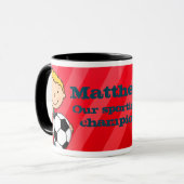 Garçons football champion mug rouge (Devant gauche)