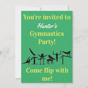 Garçons Gymnastique Invitations de fête d'annivers