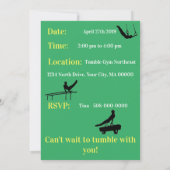 Garçons Gymnastique Invitations de fête d'annivers (Dos)