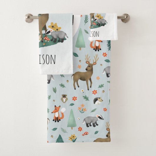 Garçons Joli Bois Forêt Animaux Enfants Monogramme (En situation)