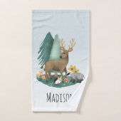 Garçons Joli Bois Forêt Animaux Enfants Monogramme (Serviette à main)