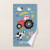 Garçons Joli et moderne tracteur de ferme et nom E (Serviette à main)