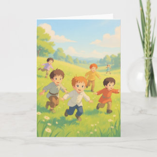 Garçons jouant à la carte Tag