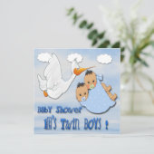 Garçons jumeaux - invitations de baby shower de (Debout devant)