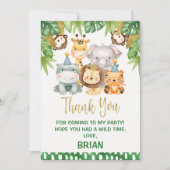 Garçons mignonne Wild One Safari Carte de remercie (Devant)