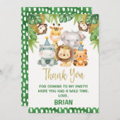 Garçons mignonne Wild One Safari Carte de remercie (Devant / Derrière)