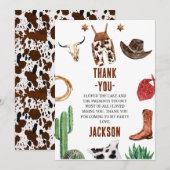 Garçons Mon premier rodéo Cowboy Carte de remercie (Devant / Derrière)