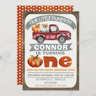 Garçons Notre Petit Citrouille Invitation d'annive