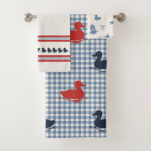 Garçons Préparatoires Canard et Gingham Navy Rouge