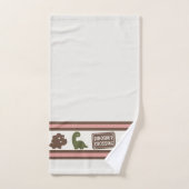 Garçons Préparatoires Dinosaure Vichy - Brun Vert  (Serviette à main)