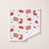 Garçons Préparatoires Dinosaure Vichy - Brun Vert  (Gant de toilette)