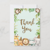 Garçons Safari Animaux Anniversaire Carte de remer (Dos)