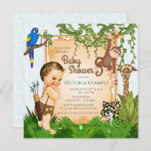 Garçons Safari Baby Shower Invitations (Devant / Derrière)