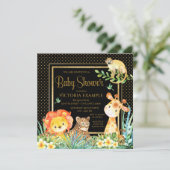 Garçons Safari Jungle Baby Shower Invitations (Debout devant)