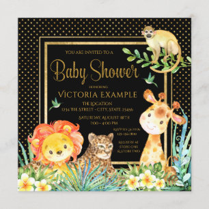 Garçons Safari Jungle Baby Shower Invitations