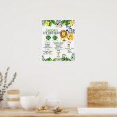 Garçons Safari Premier anniversaire Jalon Poster (Cuisine)