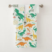 Garçons Serviette T-Rex Jungle Dinosaure Monogramm (En situation)